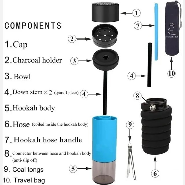 قلیان مسافرتی خودرو HOOKAH